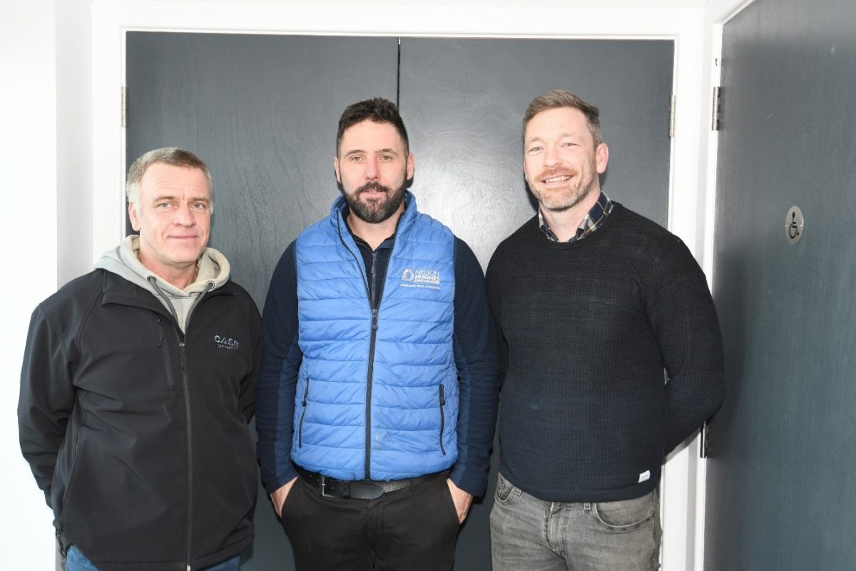 Andy Lloyd who helped with the ground work alongside Sion, head of Nelson Hughes, builder and Gethin Wyn Jones our architect and project manager from Saer.              